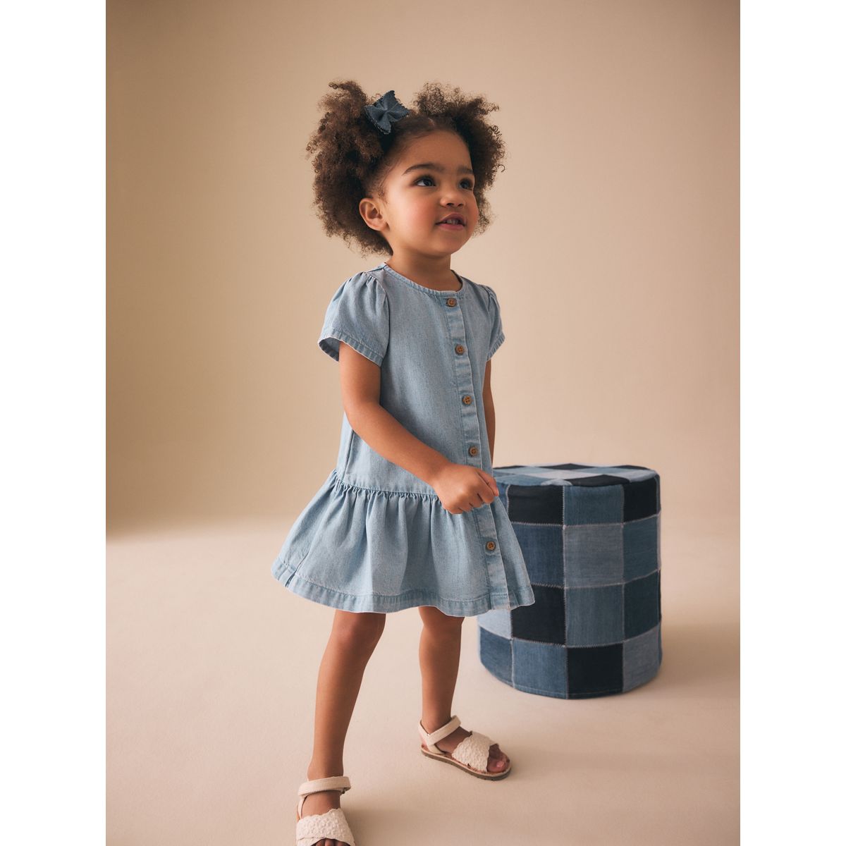 Robe en coton à manches courtes jena bleu, NEXT