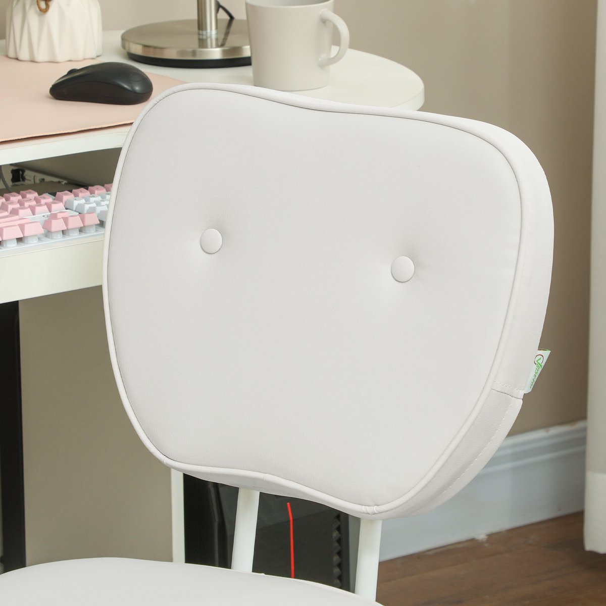 Chaise de bureau Polyuréthane Blanc blanc, HOMCOM