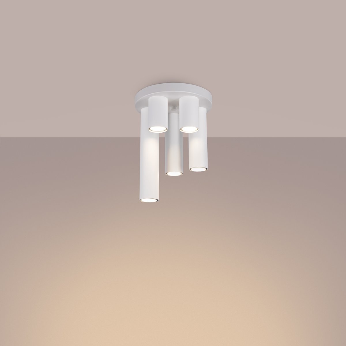 Plafonnier Acier Blanc GU10 5 Lagos blanc, EDEN