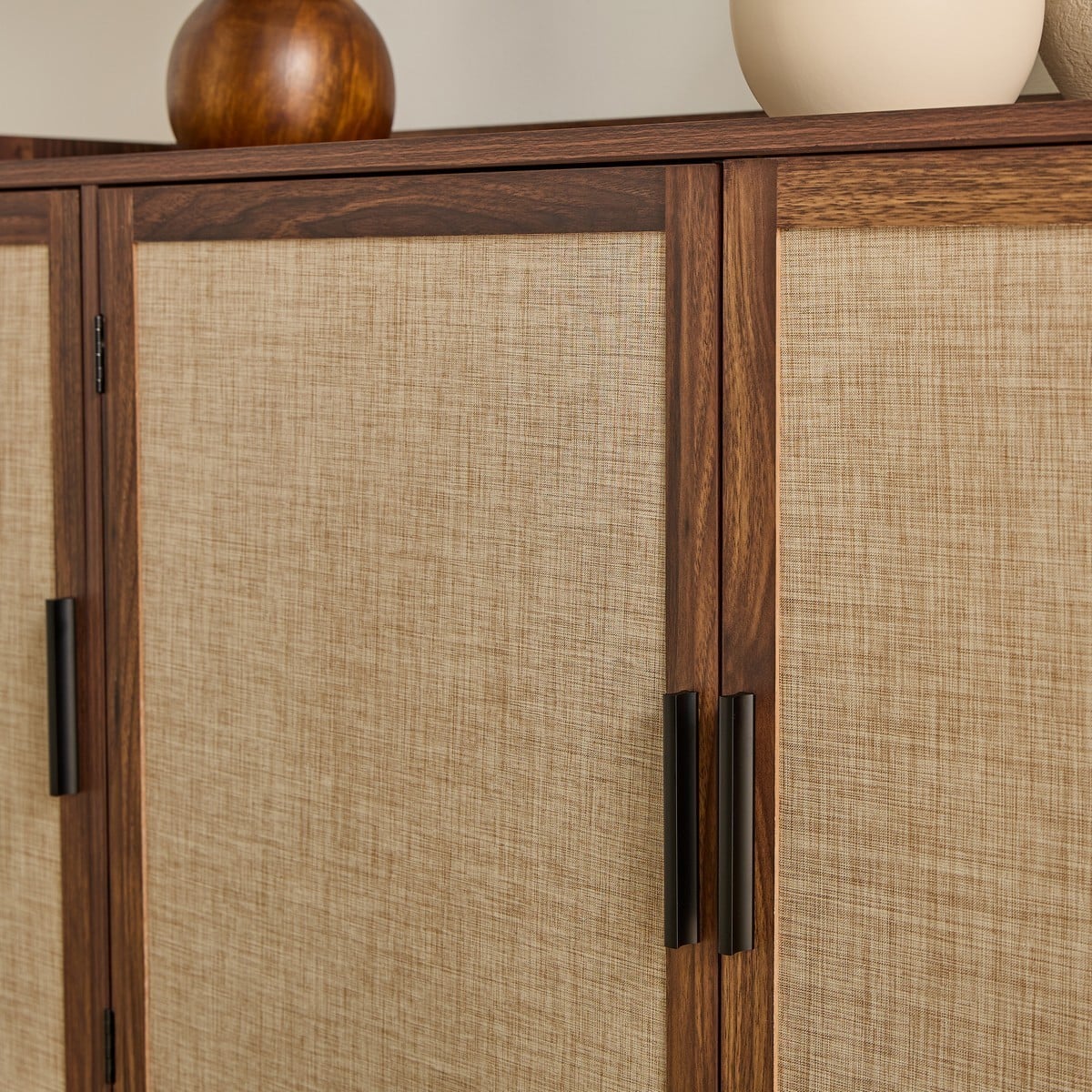Buffet 3 portes décor noyer JETSON bois foncé, CALICOSY