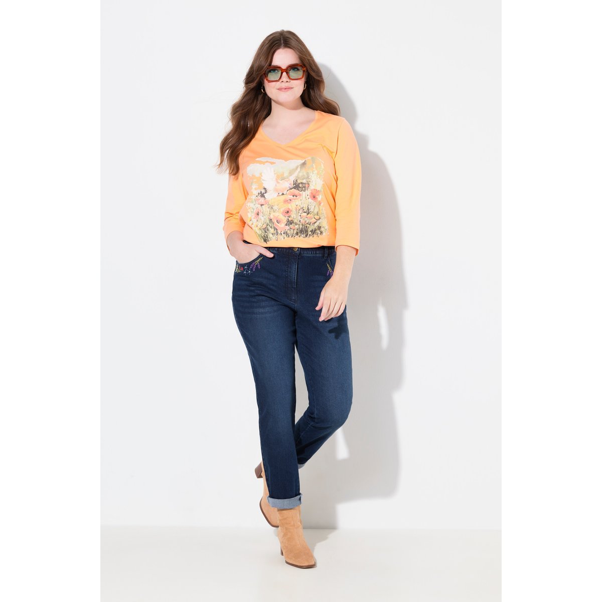 Jean Mia en denim stretch. Taille bleu jean, ULLA POPKEN