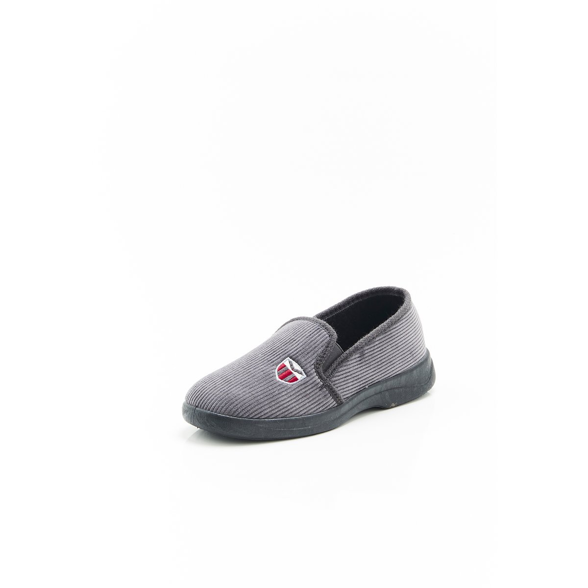 Chaussons en velours côtelé gris, DAMART