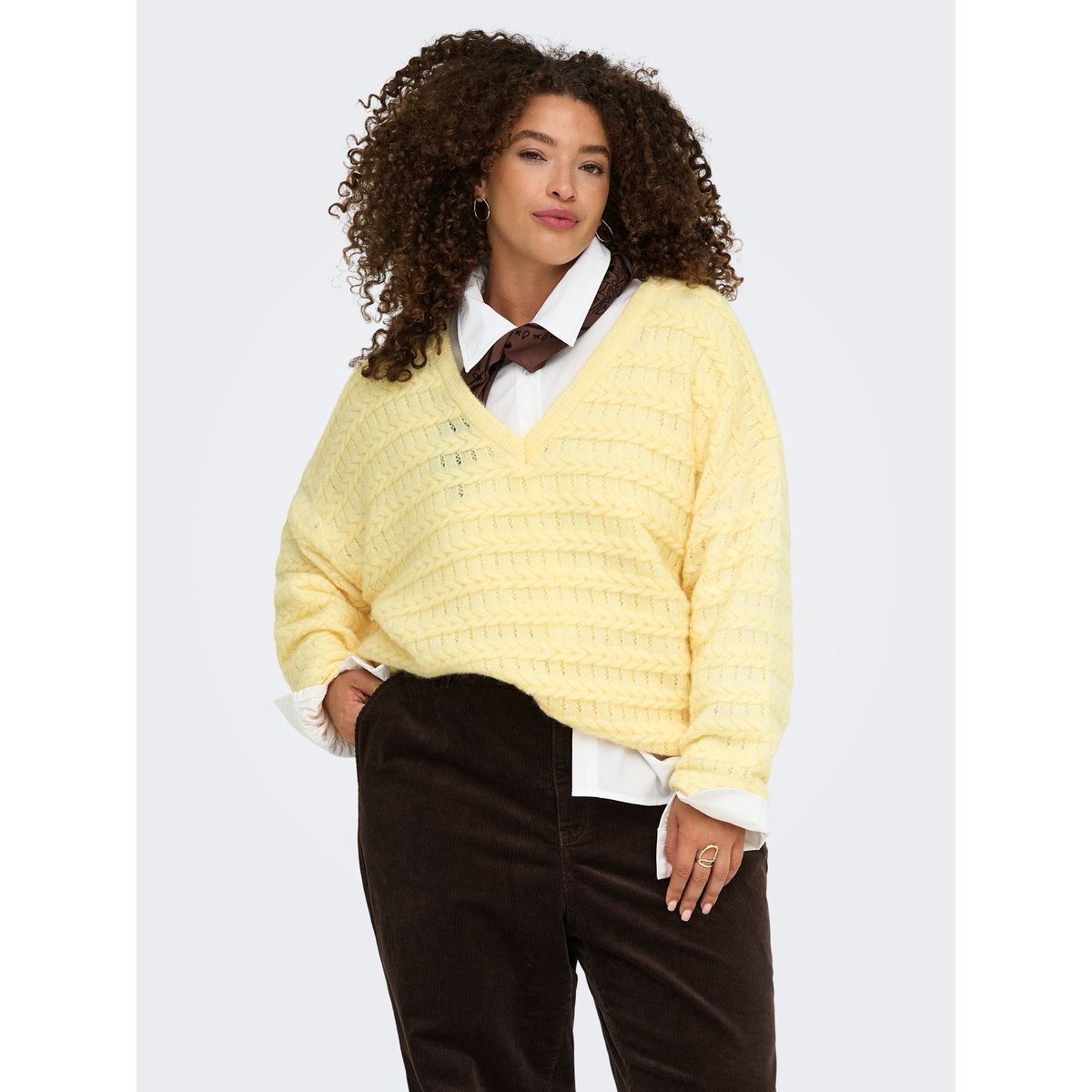 Pull En Maille mellow yellow, ONLY CARMAKOMA