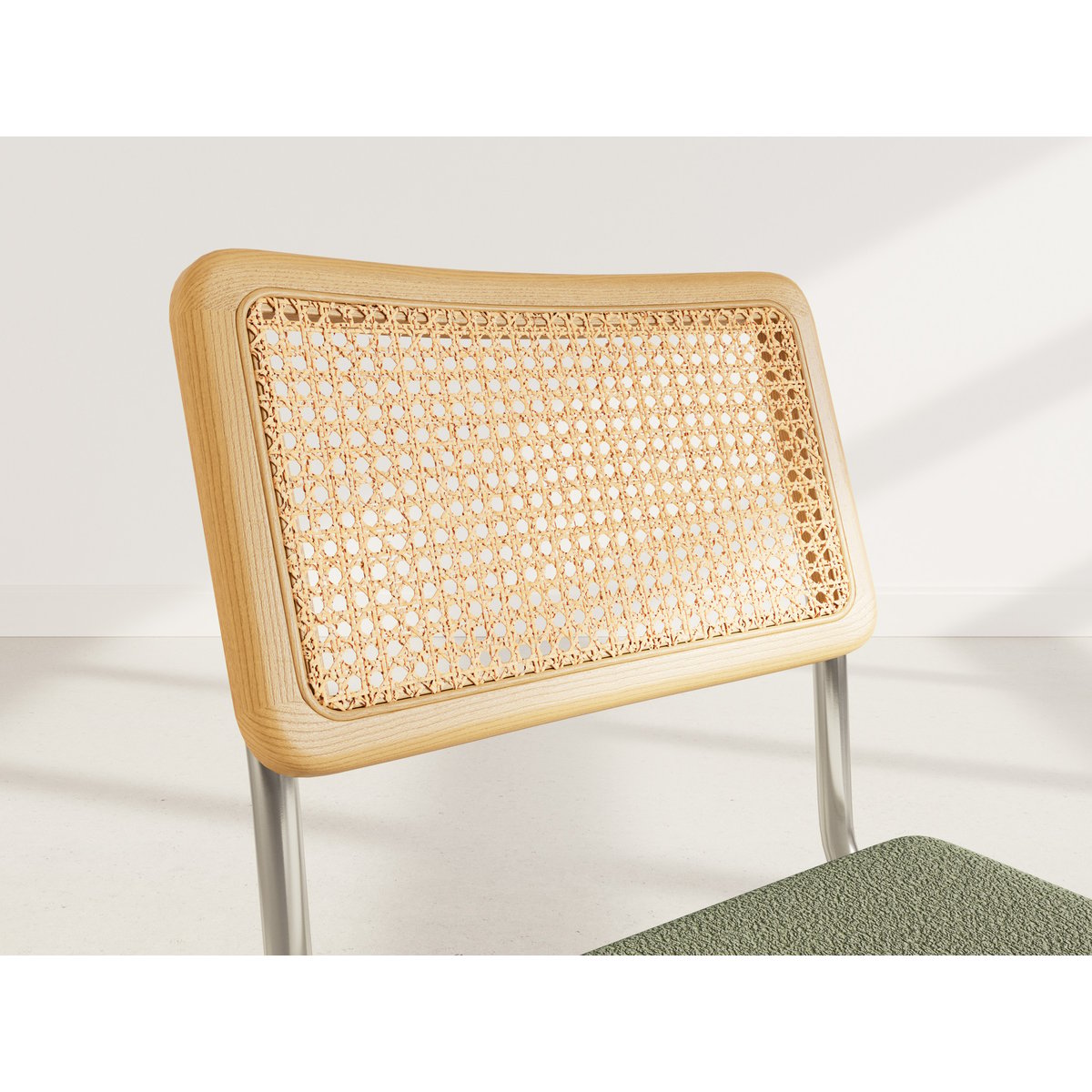 Lot de 2 chaises en tissu bouclette, DAMIANO vert kaki, BEST MOBILIER