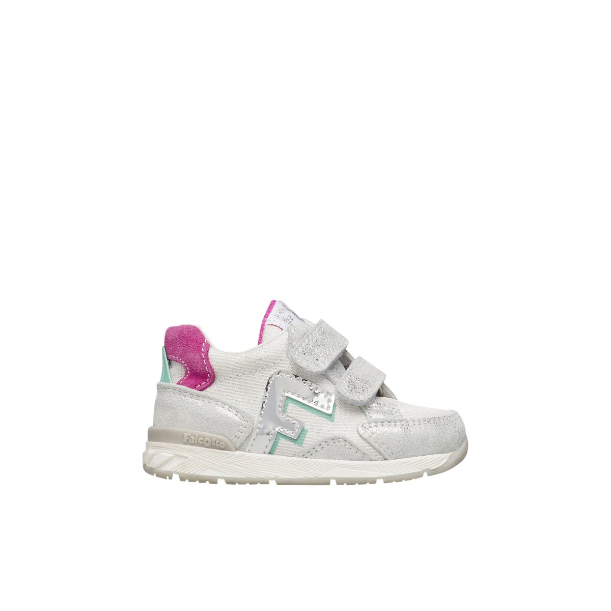 Sneakers en cuir et tissu NAERIS VL. argent-, FALCOTTO