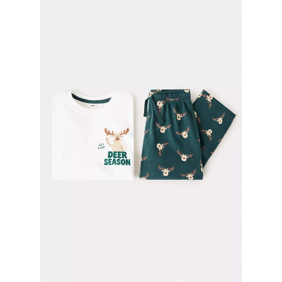 Pyjama coton imprimé vert foncé, MANGO BABY