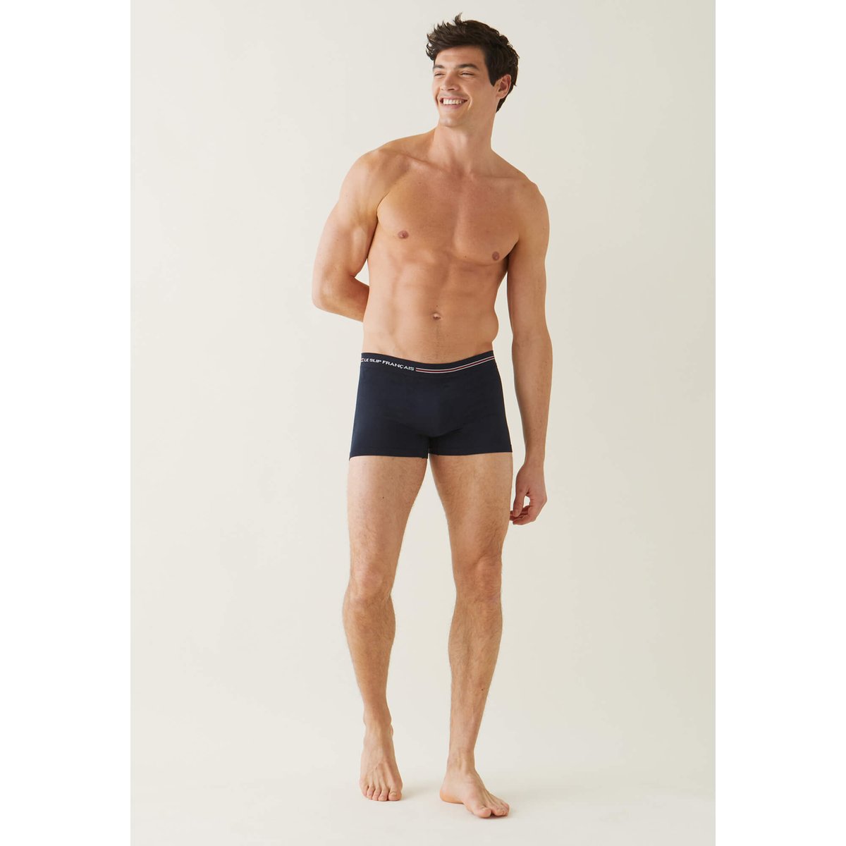 Lot de 3 boxers sans couture en coton CHRISTIANTRIO marine, LE SLIP FRANCAIS