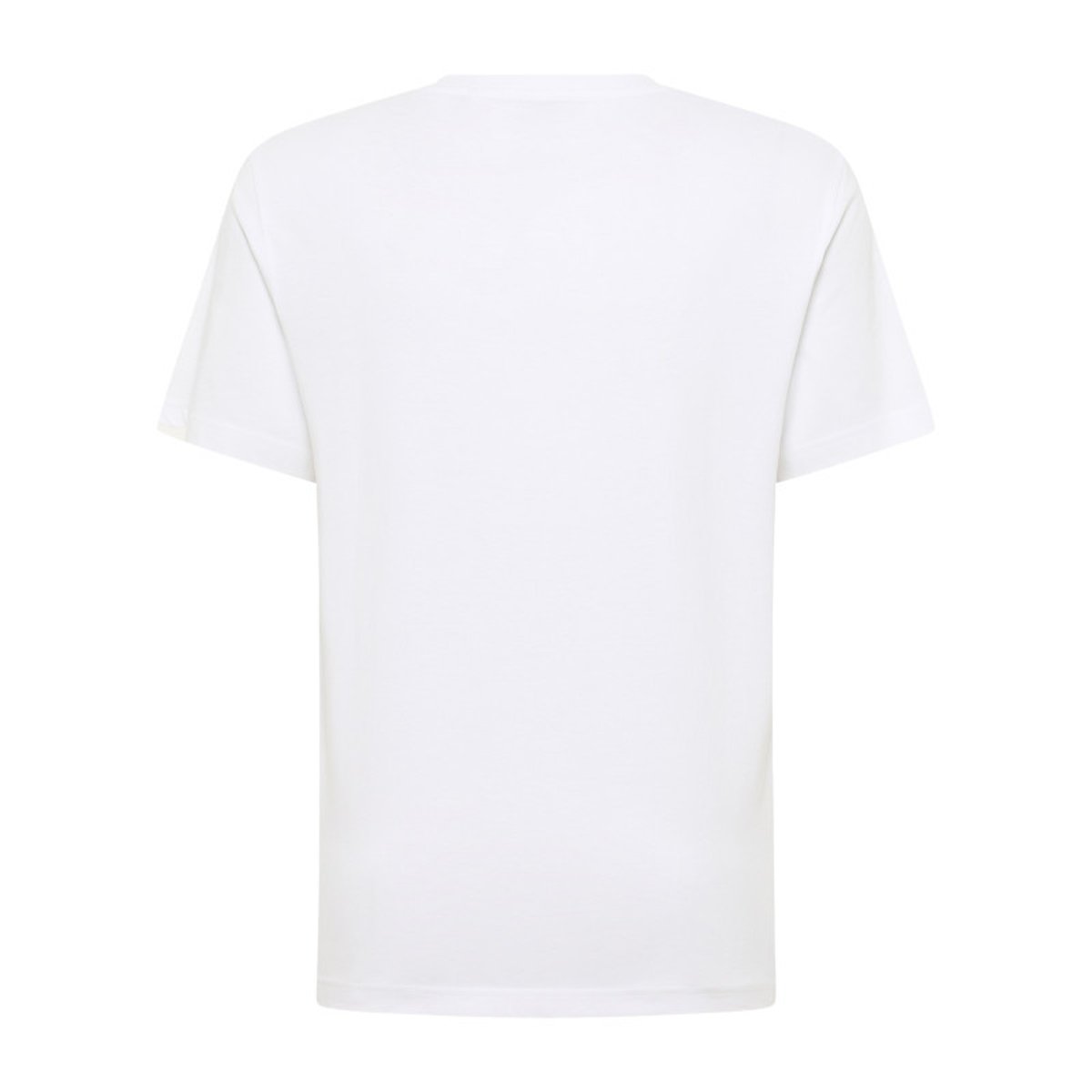 T-shirt en coton blanc avec un motif fantaisie à l'avant et un col rond blanc, MUSTANG
