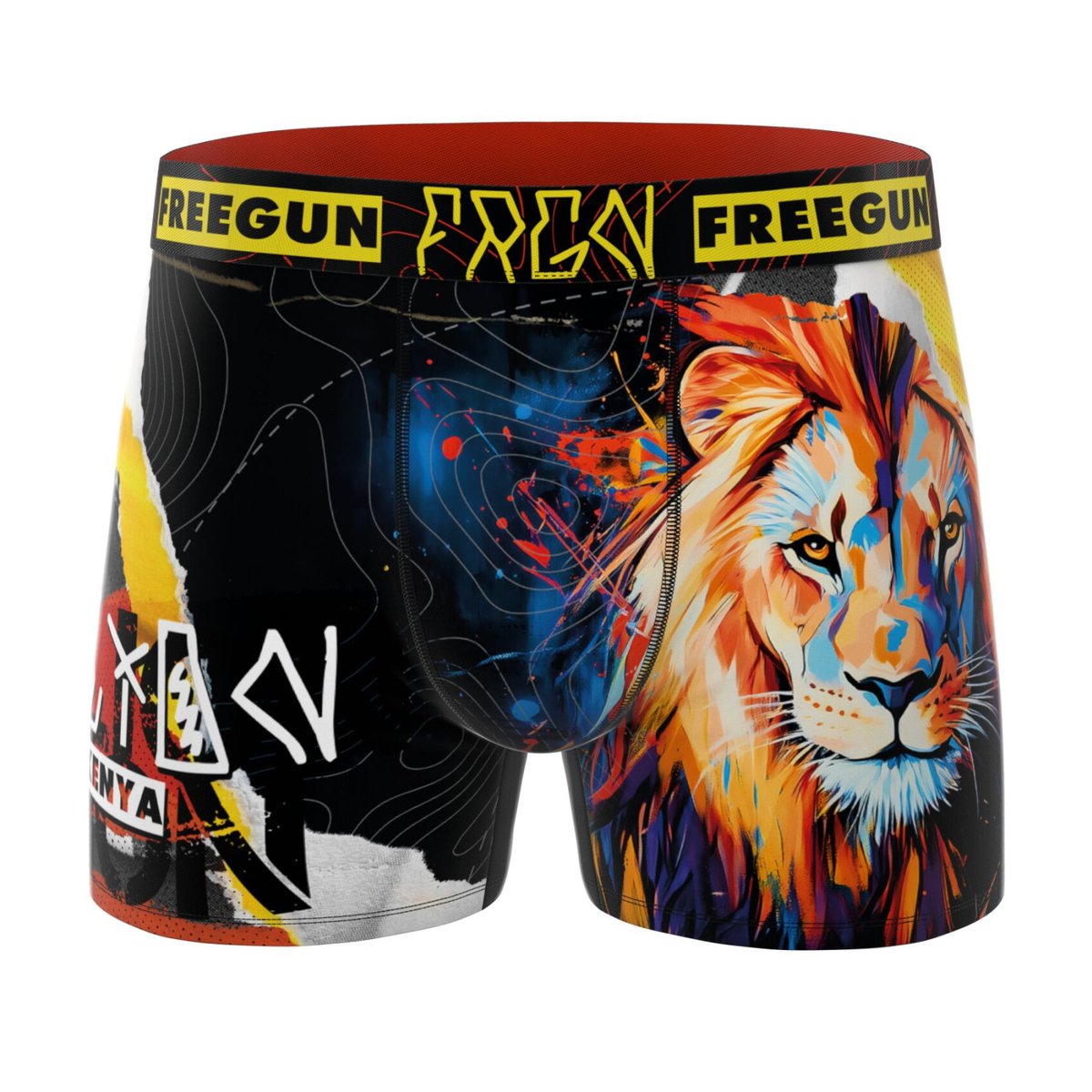 Lot De 3 Boxers Microfibre noir/jaune/orange/bleu/fushia/turquoise/blanc, FREEGUN