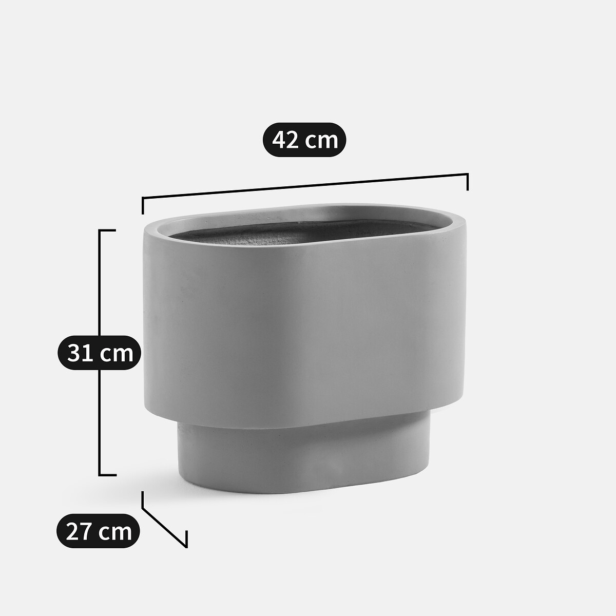 Cache-pot en fibre d'argile, hauteur 31 cm, FERVIA vert, LA REDOUTE INTERIEURS
