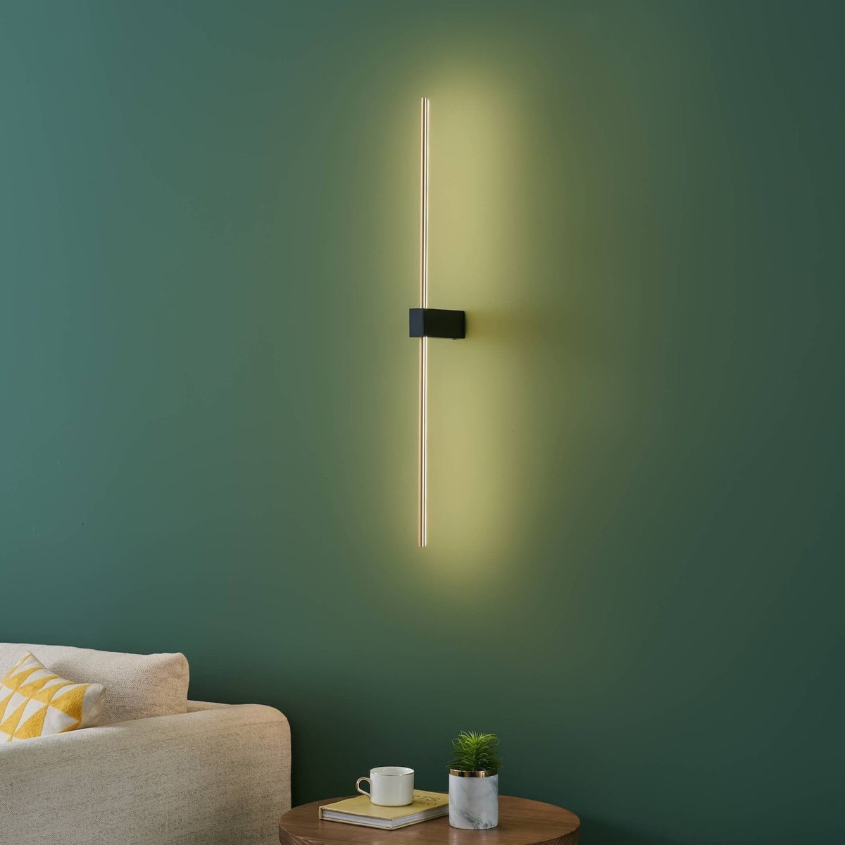 Applique LED horizontale graphique - EDELINE noir et doré, KOSILUM