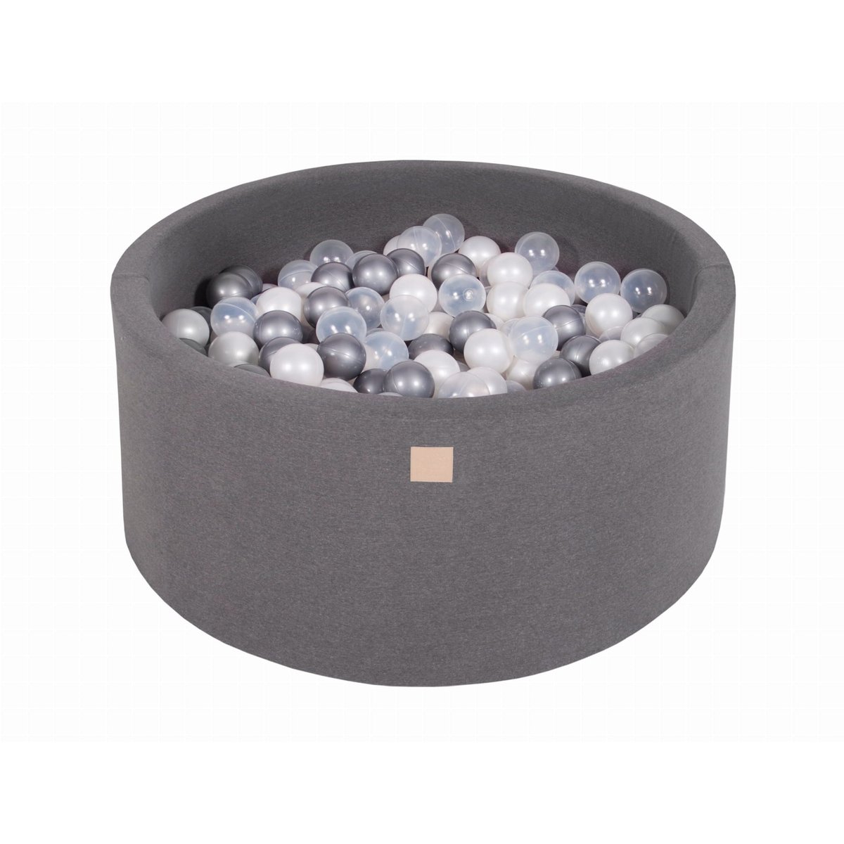 Piscine à balles 300 balles COTTON piscine grise avec balles perle blanche/argent/transparent, MEOW BABY