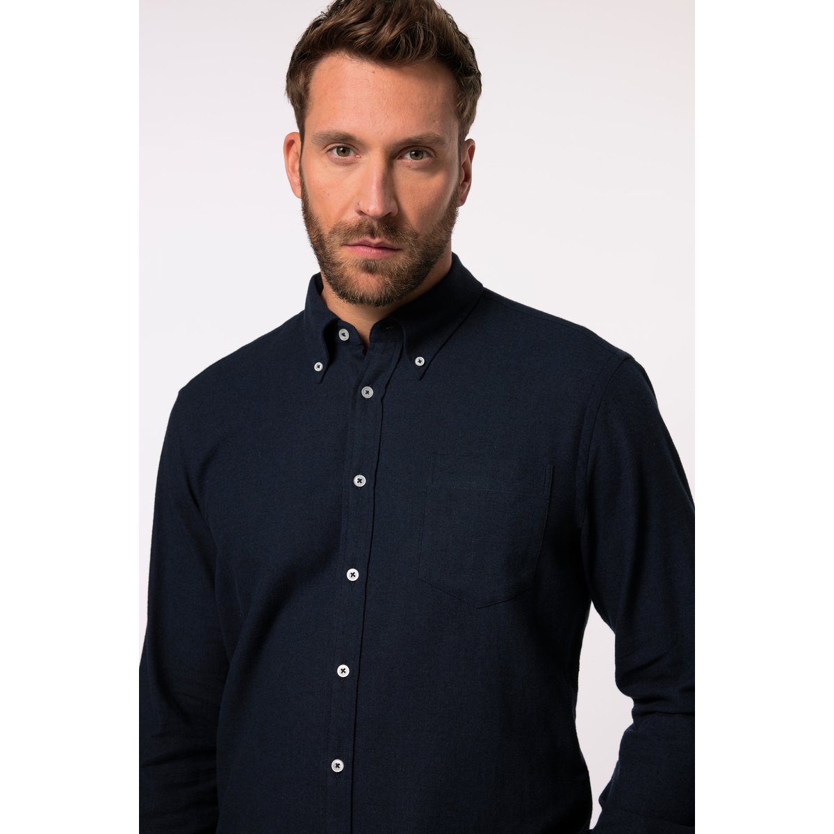 Chemise en flanelle à manches longues et bleu foncé, JP1880