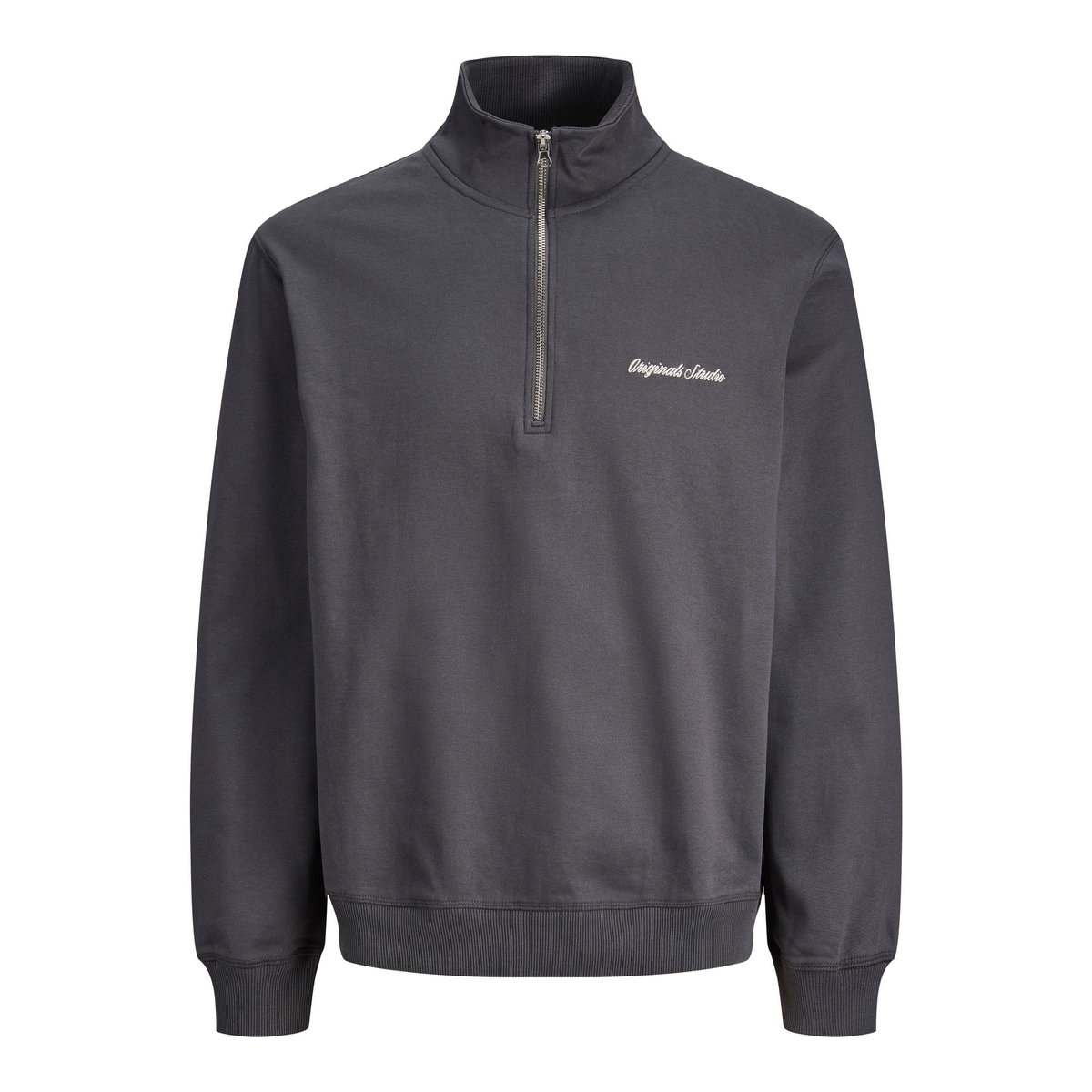 Sweat À Mi-Fermeture Éclair asphalt, JACK & JONES