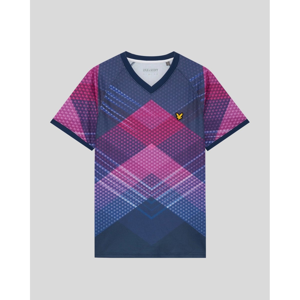 T-shirt Sports chevron football bleu pivoine marine, LYLE & SCOTT