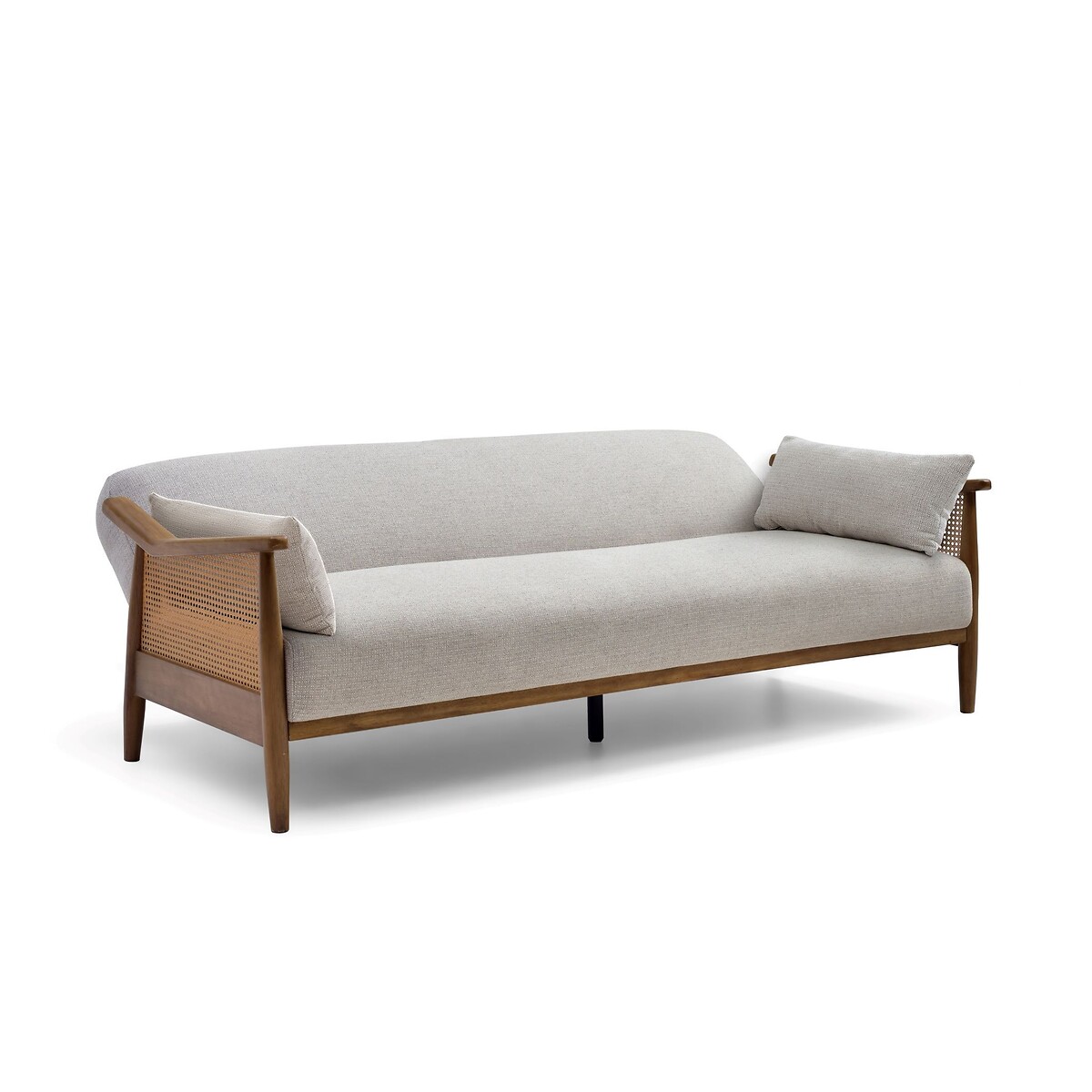 Ziva Chenille 3-Seater Sofabed with Rattan Arms natural, ÉDITÉ