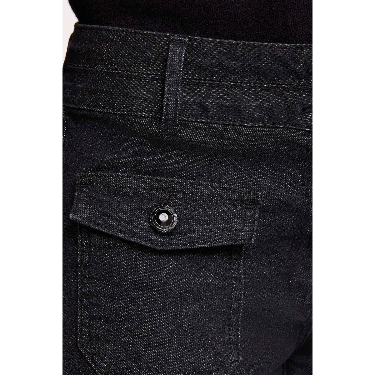 Jean bootcut boutons denim noir, MORGAN