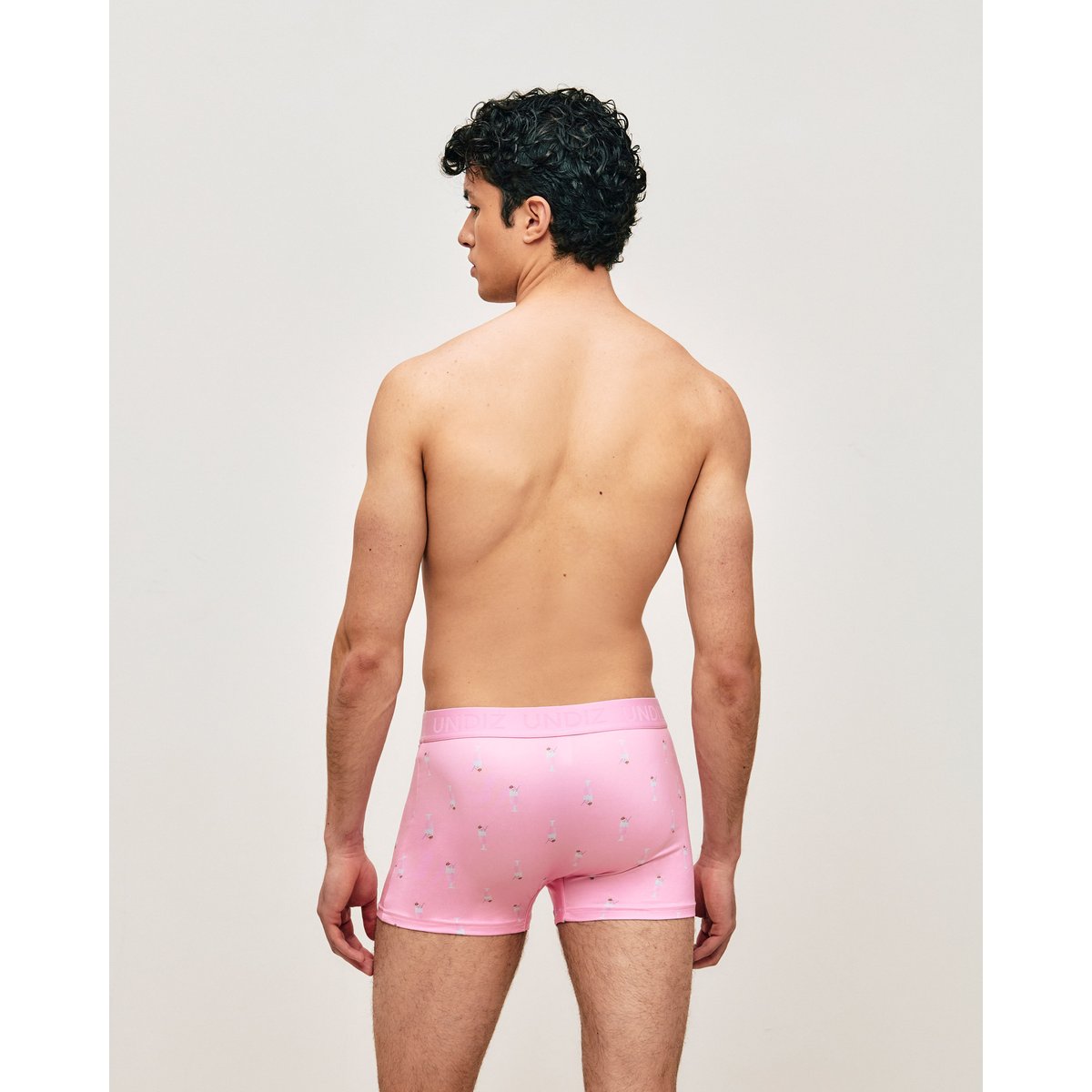 Boxer en microfibre imprimé milkshake REPEATIZ BANAN rose pale, UNDIZ