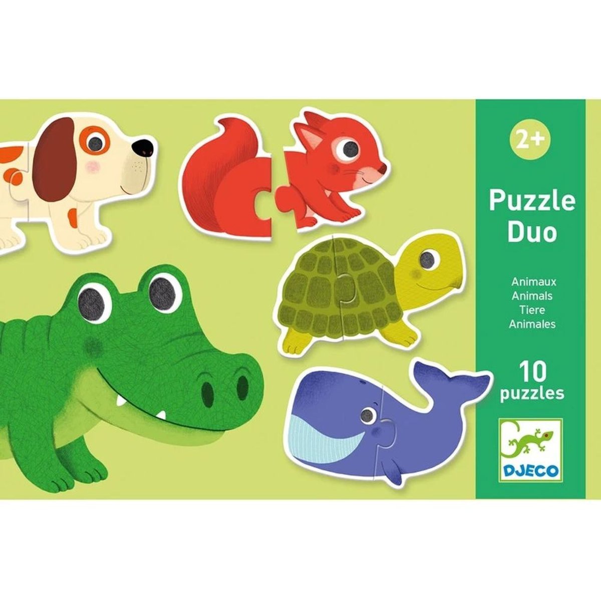Puzzle duo Animaux vert, DJECO