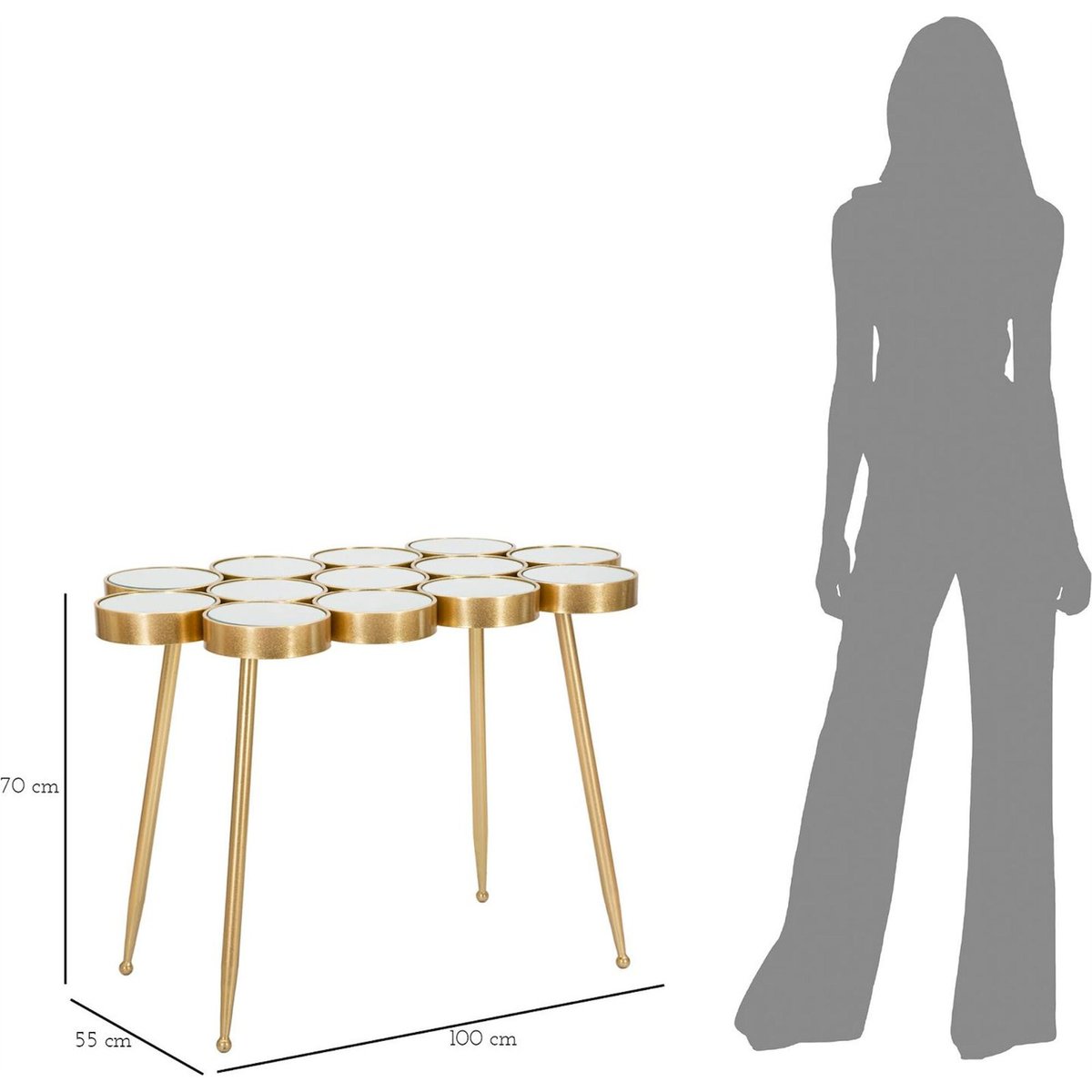 Table console miroir et fer GLAM doré, RECOLLECTION