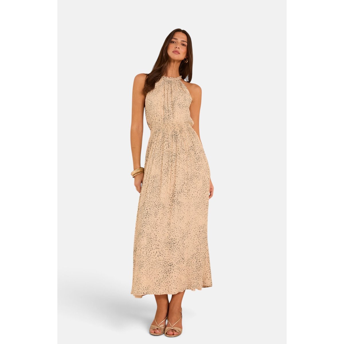 Robe imprimée fluide et droite BAY petrole, Maison 123