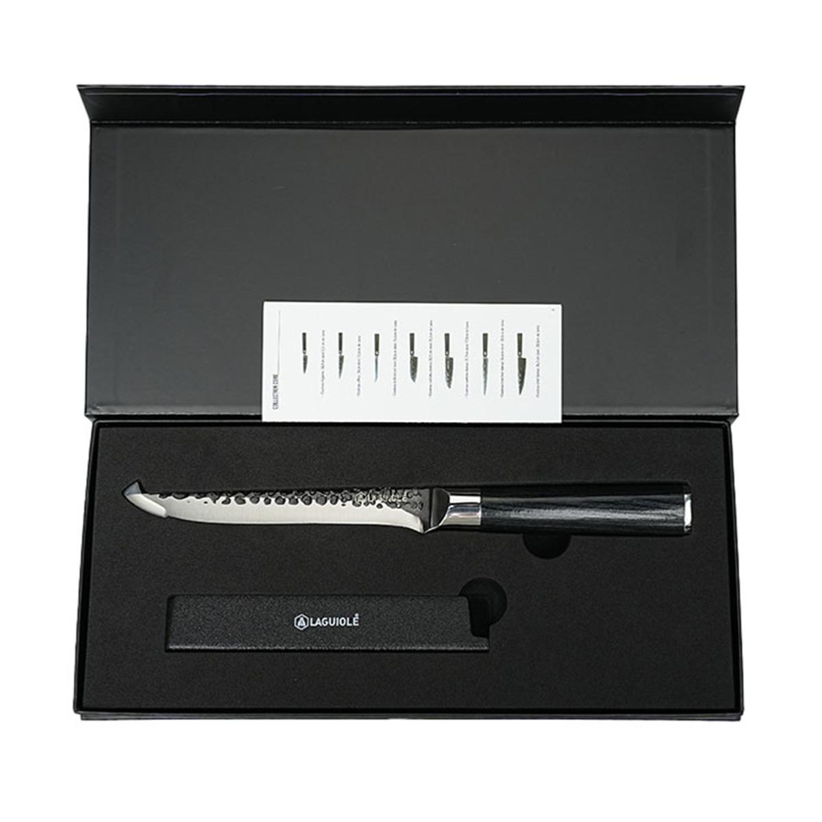 Couteau à désosser noir 29cm avec étui - "Sen" couleur unique, LAGUIOLE CUISSON