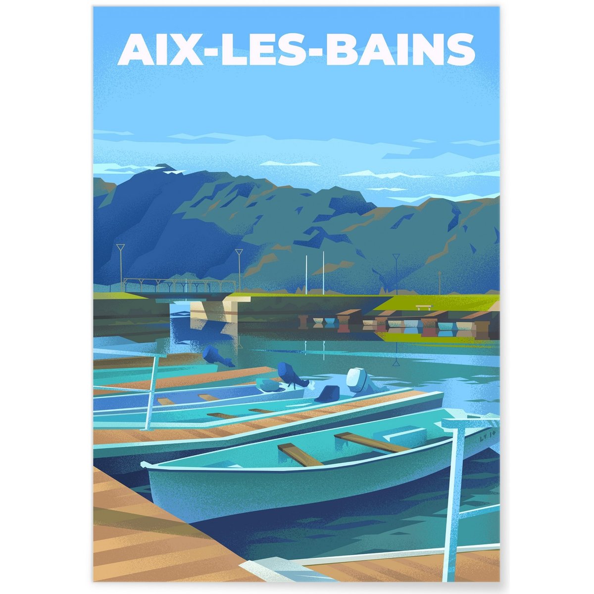 Affiche ville Aix-les-Bains blanc, L'AFFICHERIE