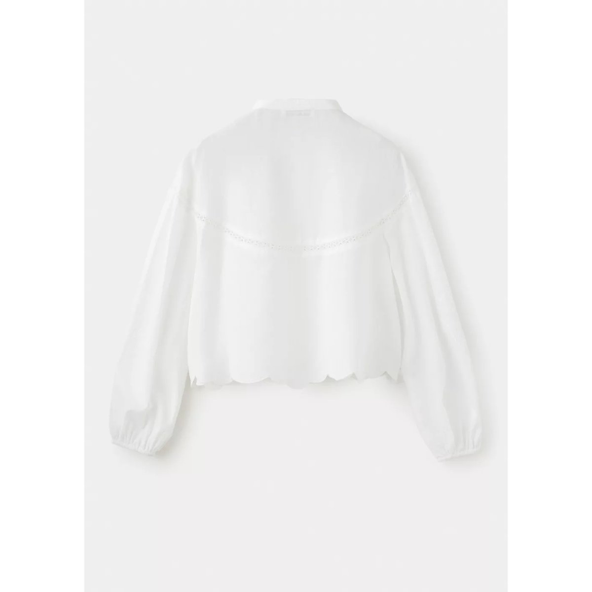 Chemise coton broderies florales blanc, MANGO KIDS