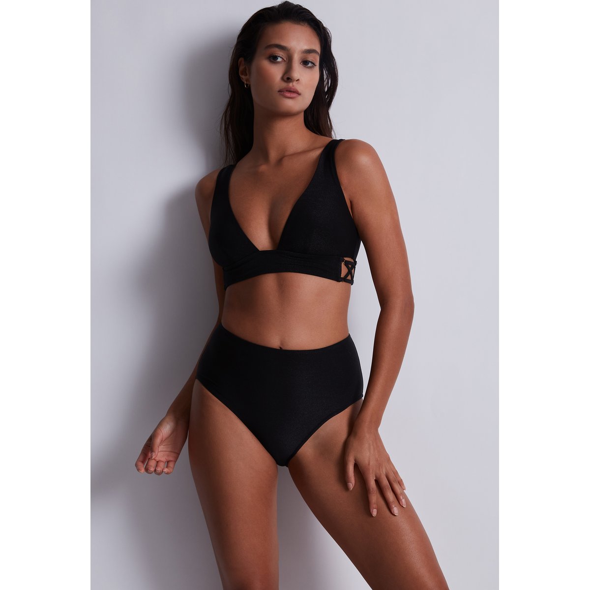 Bas de maillot de bain Culotte taille haute Summer Glow noir, AUBADE