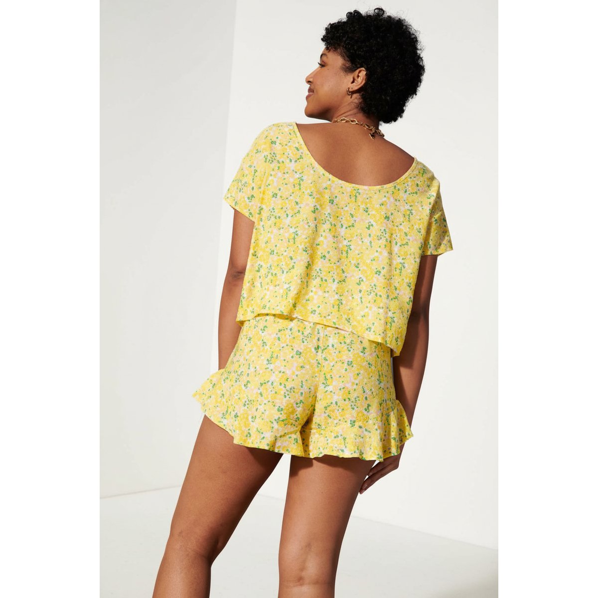 Top en viscose imprimé jaune, WE ARE JOLIES