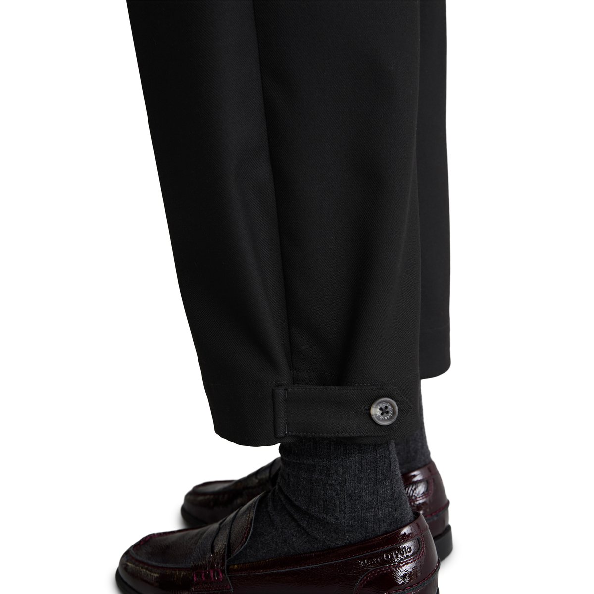 Pantalon ample en polyester recyclé, viscose et élasthanne noir, MARC O’POLO DENIM