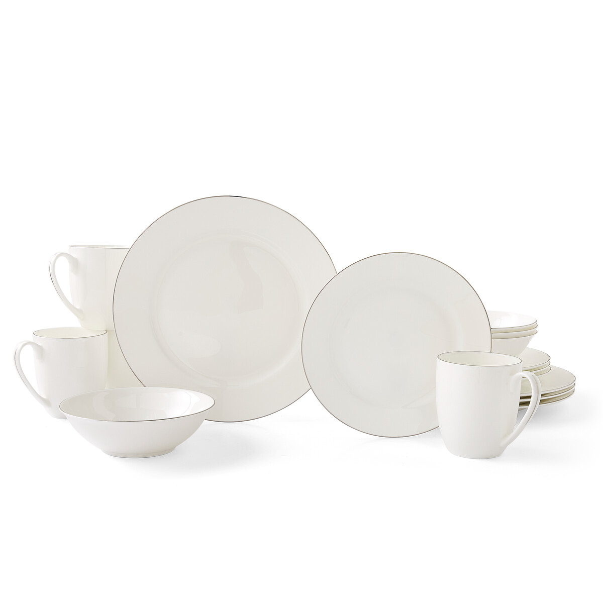 16-Piece Serendipity Platinum Dinner Set white, ROYAL WORCESTER