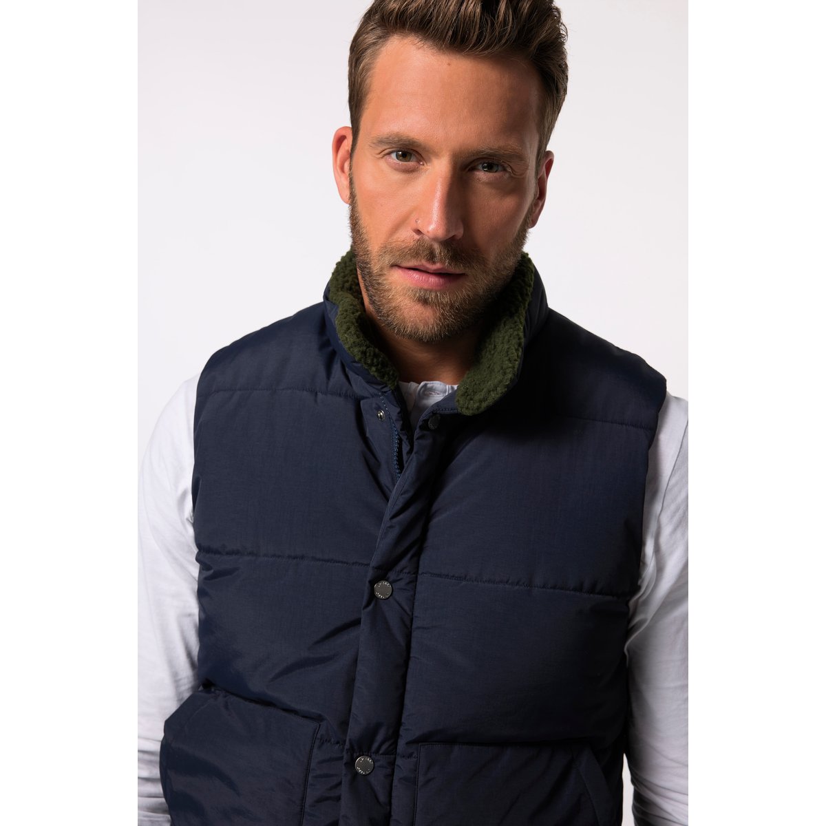 Gilet col montant bleu marine, JP1880