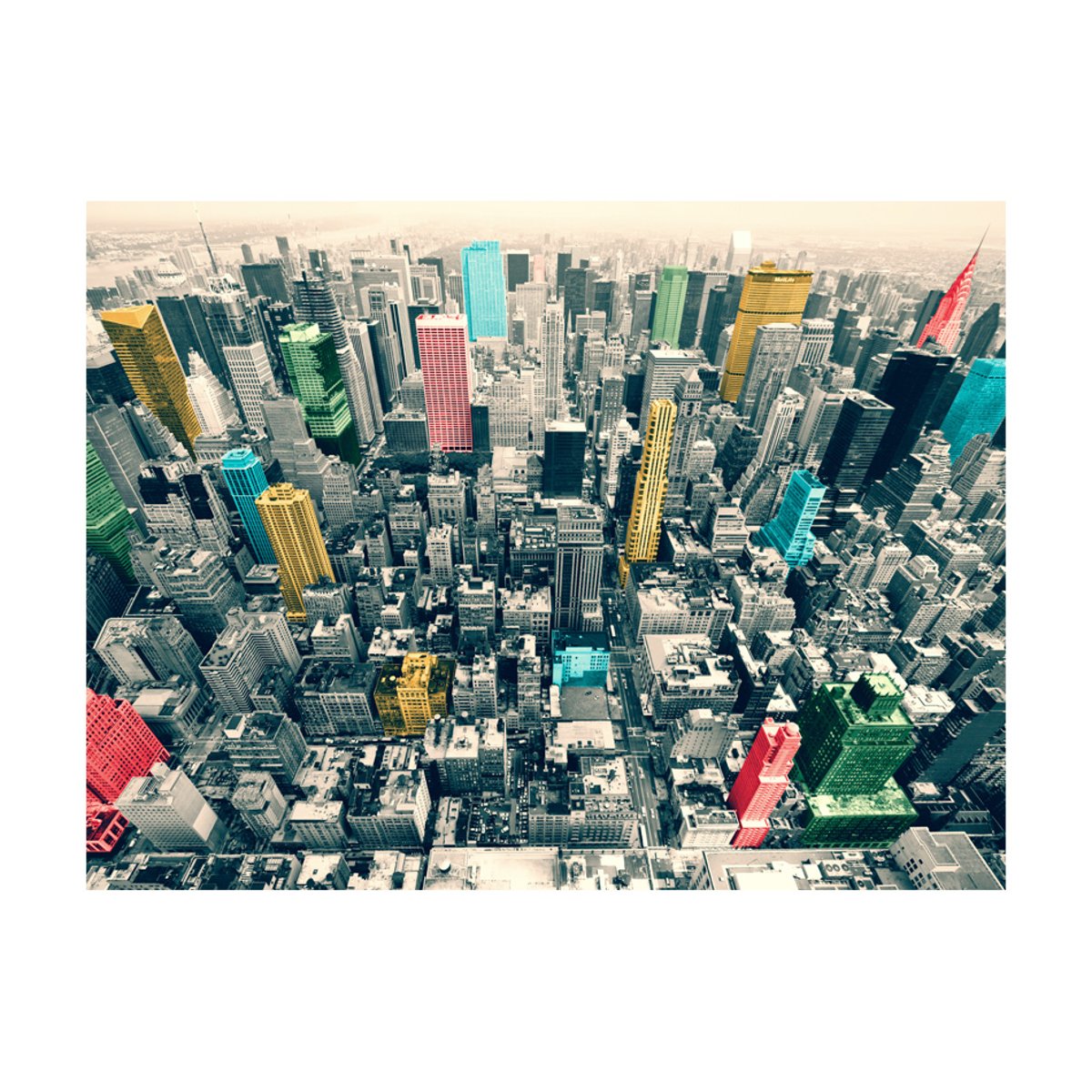 Papier peint intissé panoramique Ville et Architecture Un peu de couleur à New York noir, EDEN