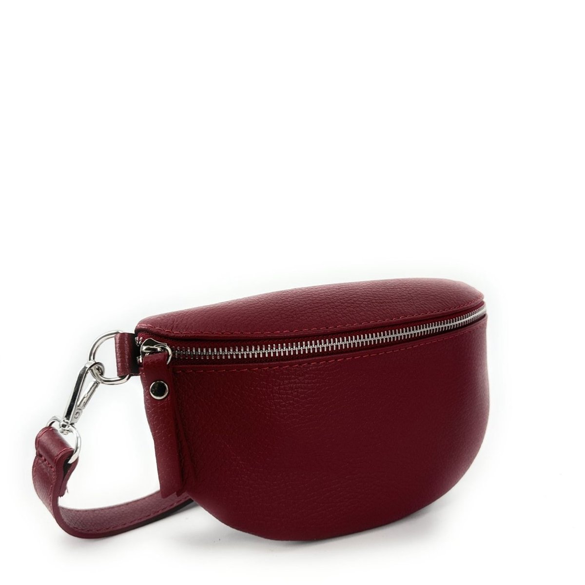 Sac banane en cuir grainé italien LOU bordeaux, OH MY BAG