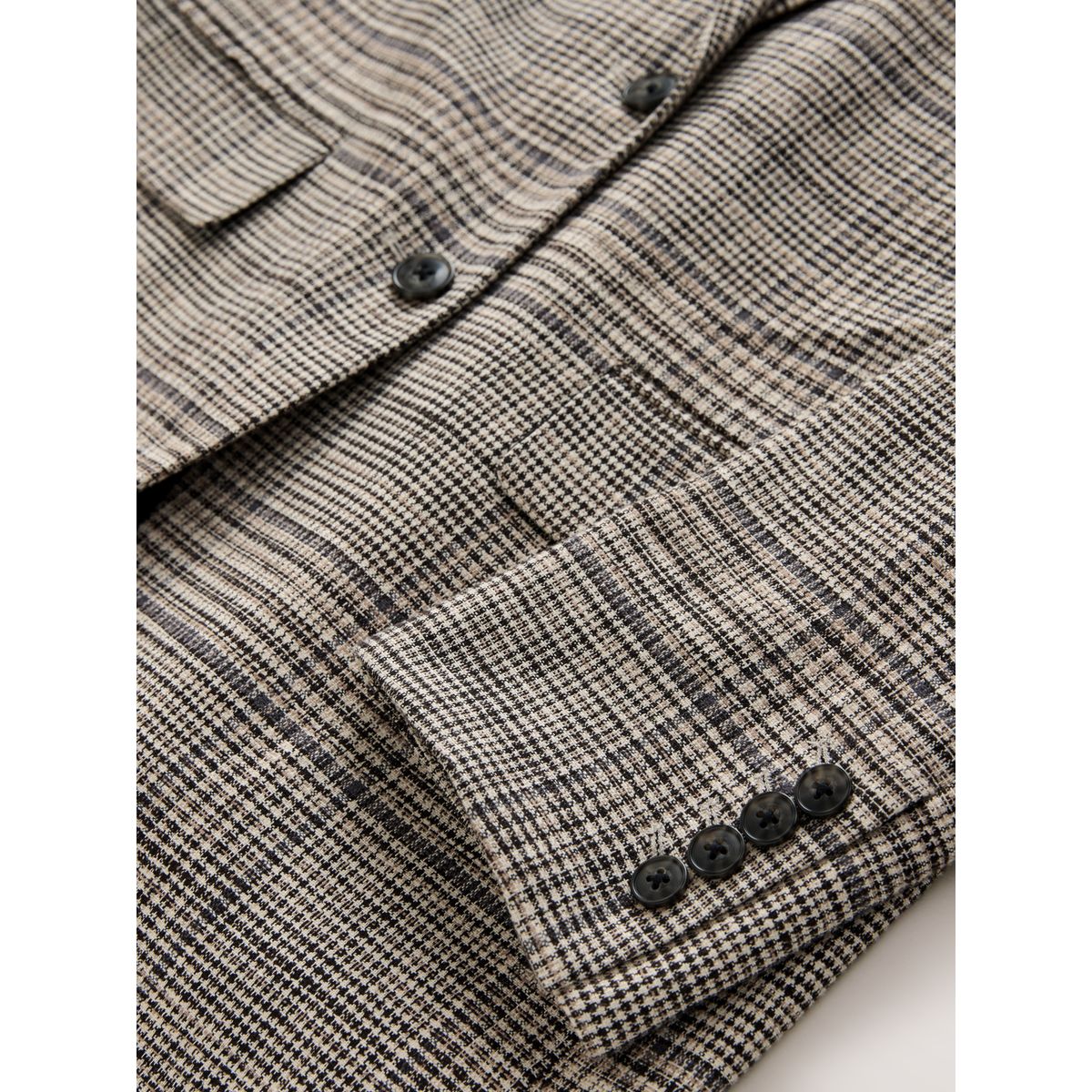 Blazer à carreaux en lin boutonnage croisé marron, NEXT