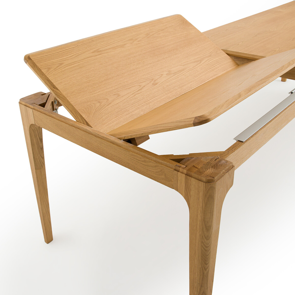 Table extensible en chêne massif et plaqué chêne, 8 à 12 couverts, SANARA chêne naturel, AM.PM
