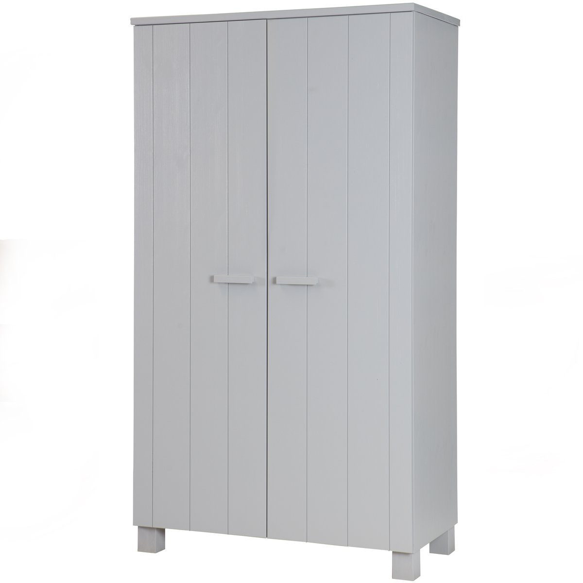 Armoire 2 portes en pin DENNIS béton gris, WOOOD