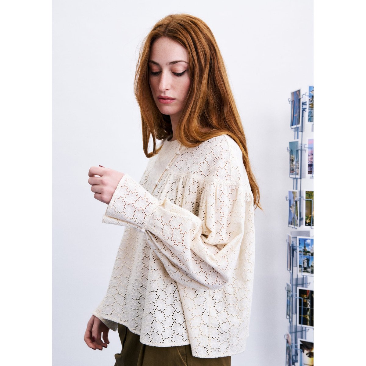 Blouse Takis en coton TAKIS beige crème, FRNCH