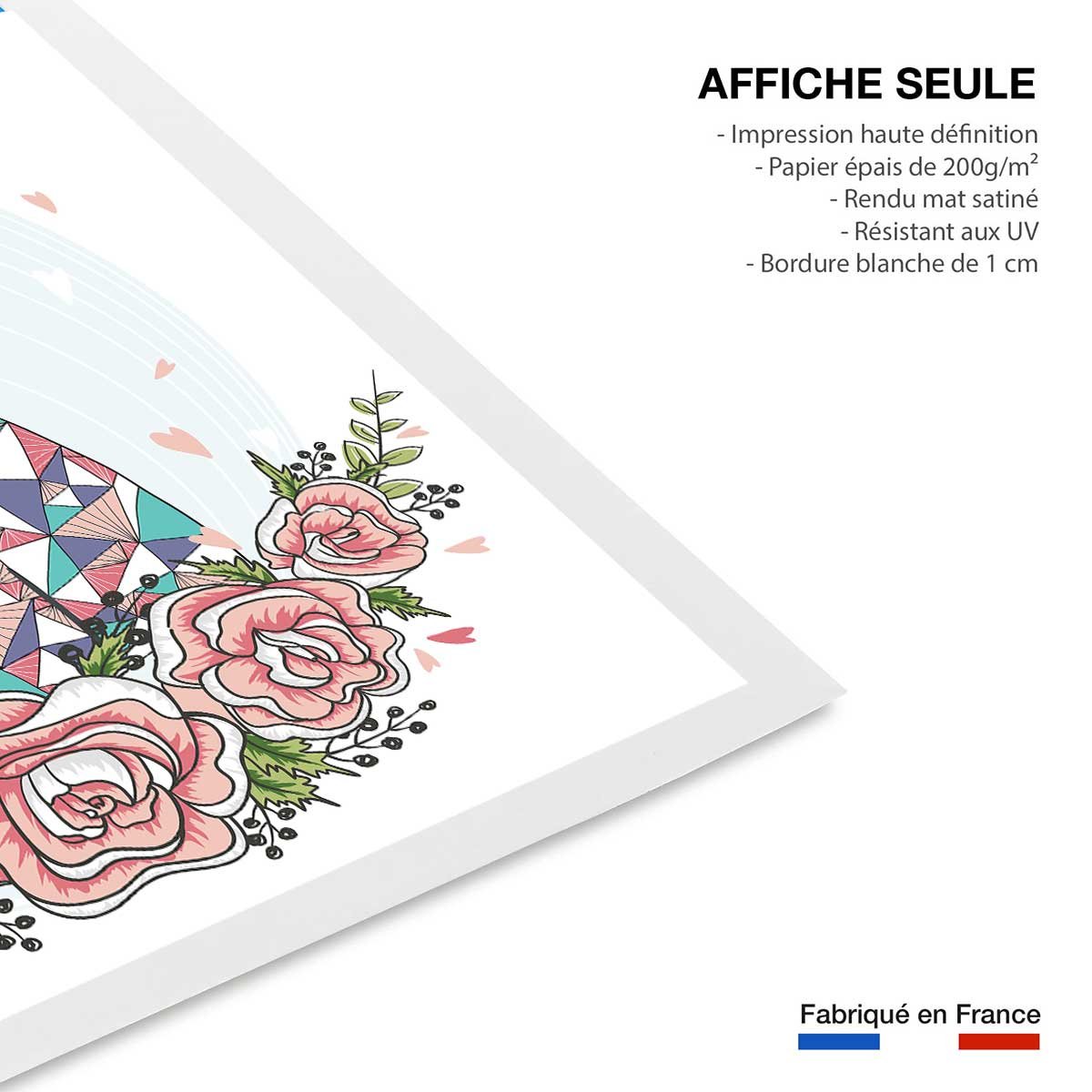 Affiche enfant hipster koala affiche seule, HEXOA