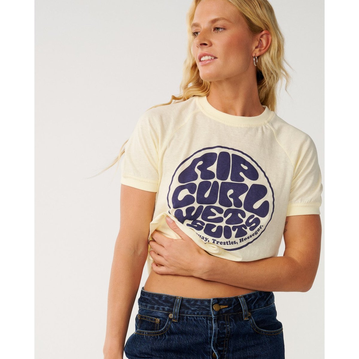 T-shirt à manches courtes Stephanie Gilmore WETTIE RINGER soft yellow, RIP CURL