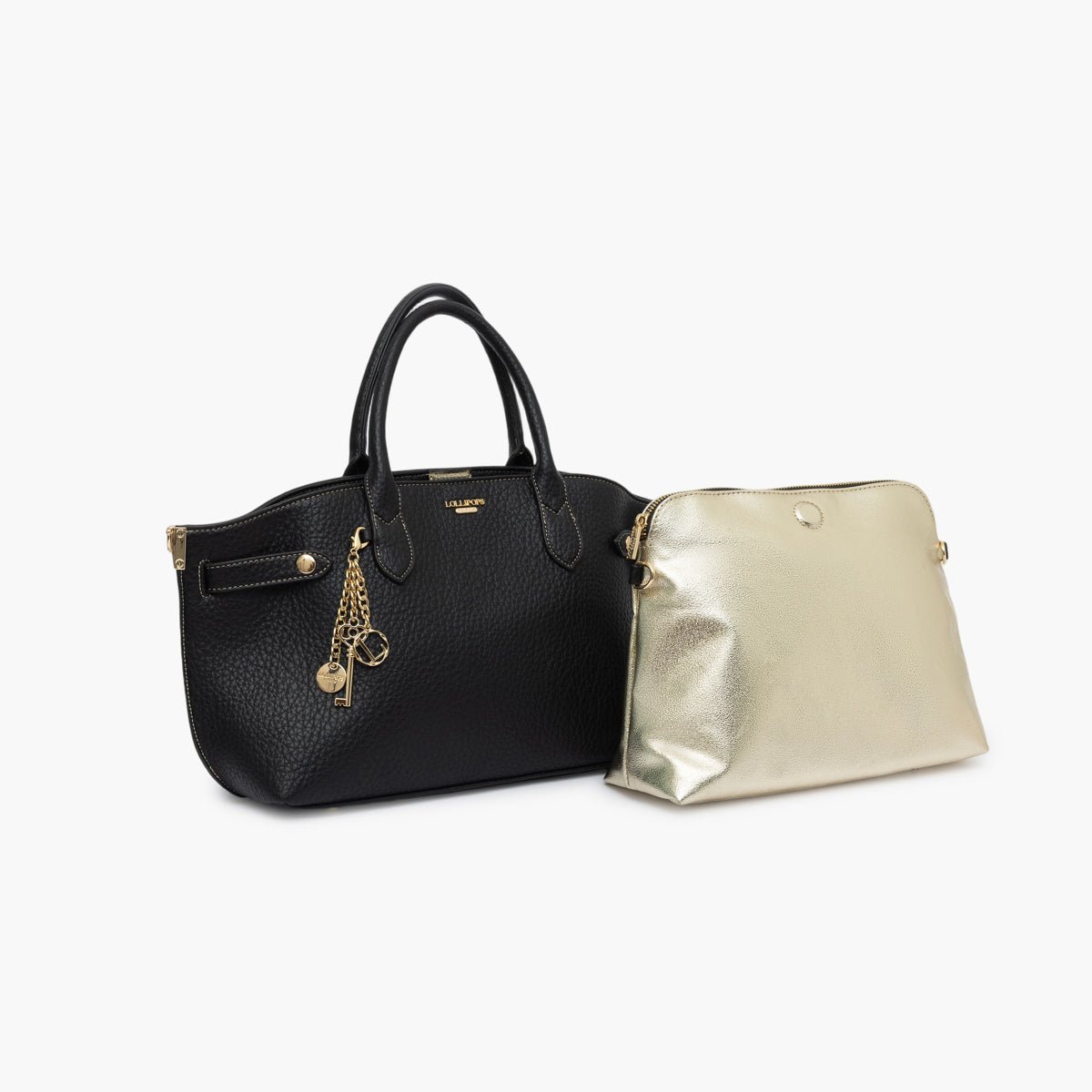 Sac shopper  Todora M noir,doré, LOLLIPOPS