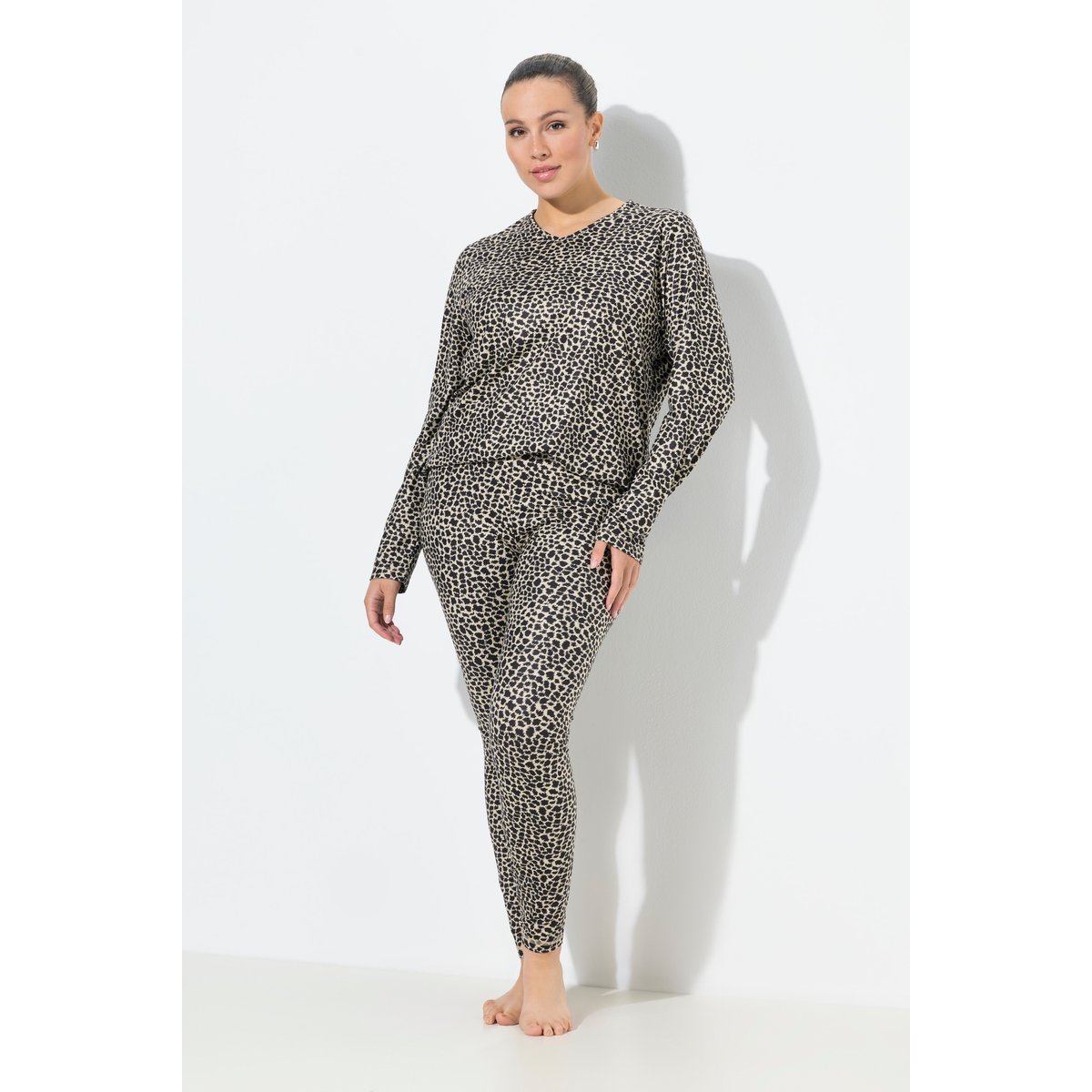 Legging technique de ski, motif léopard noir, ULLA POPKEN