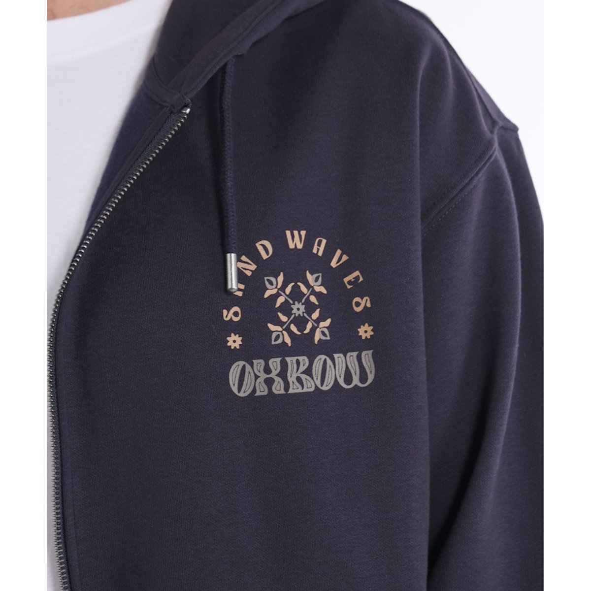 Sweat capuche zippé SANDWAVES deep marine, OXBOW