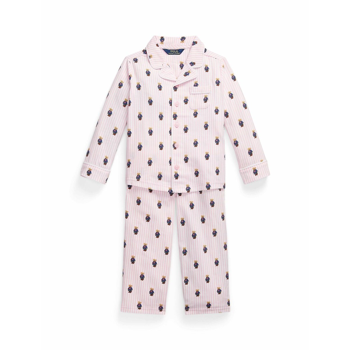 Pyjama 2 pièces long rayé rose, POLO RALPH LAUREN