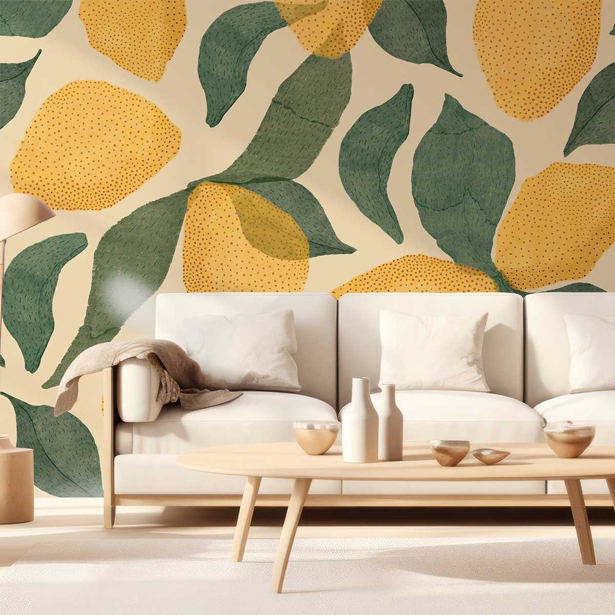 Papier peint citrons d'été intissé, HEXOA