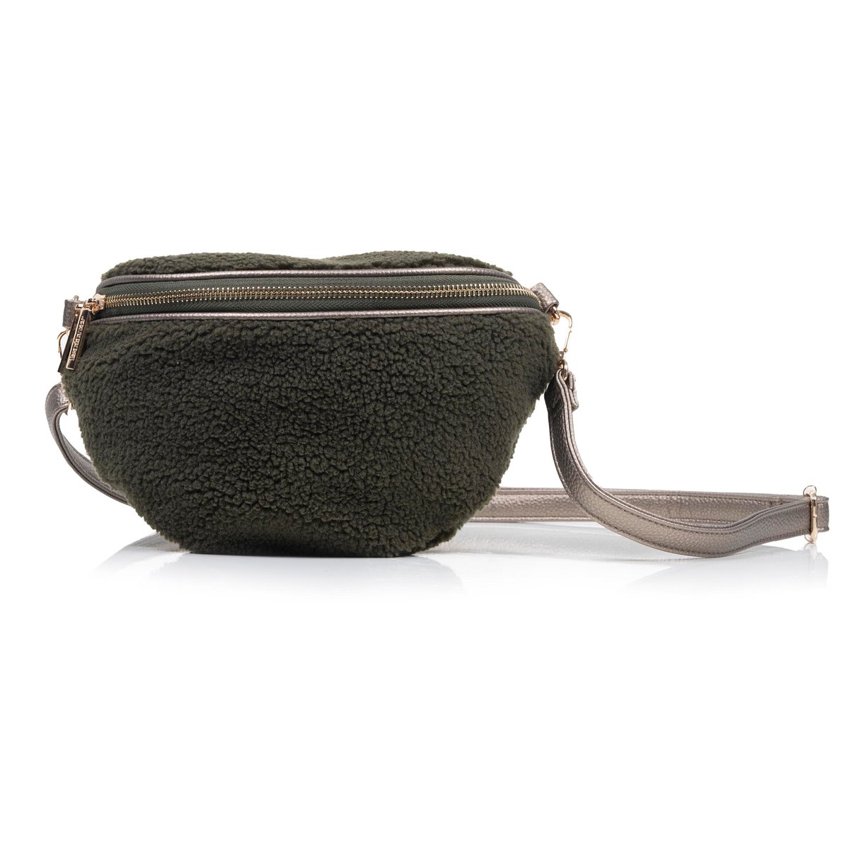 Sac banane sherpa kaki avec bandoulière ajustable vert kaki, ISOTONER