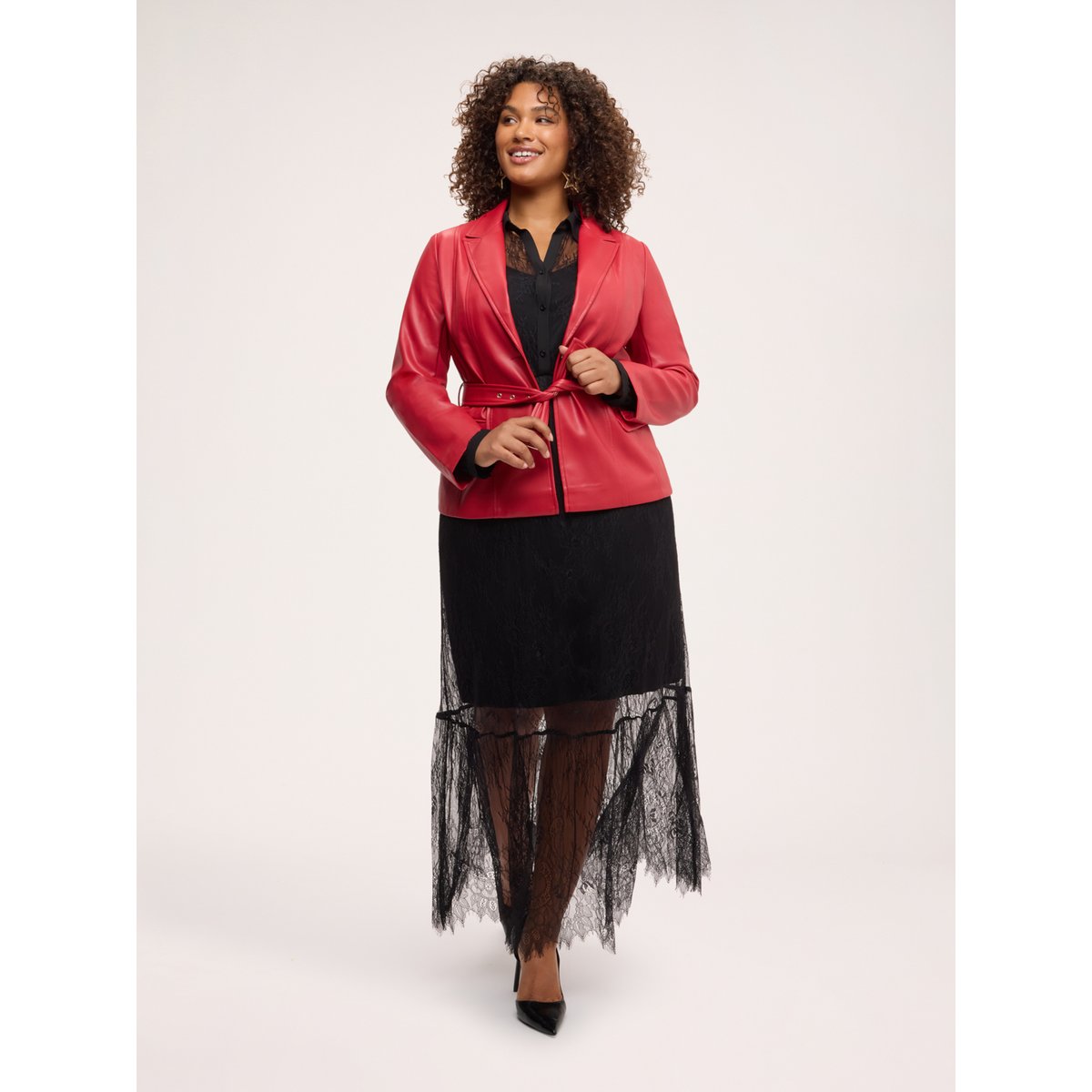 Blazer avec ceinture rouge, FIORELLA RUBINO
