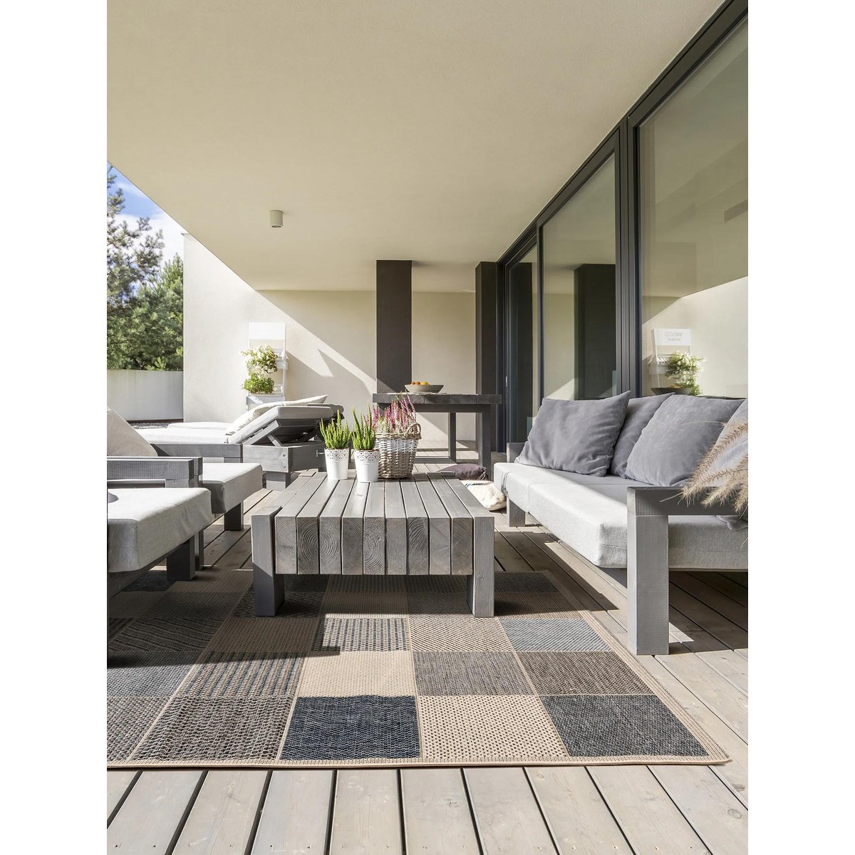 Tapis de couloir d'extérieur & intérieur RIVER bleu, BENUTA