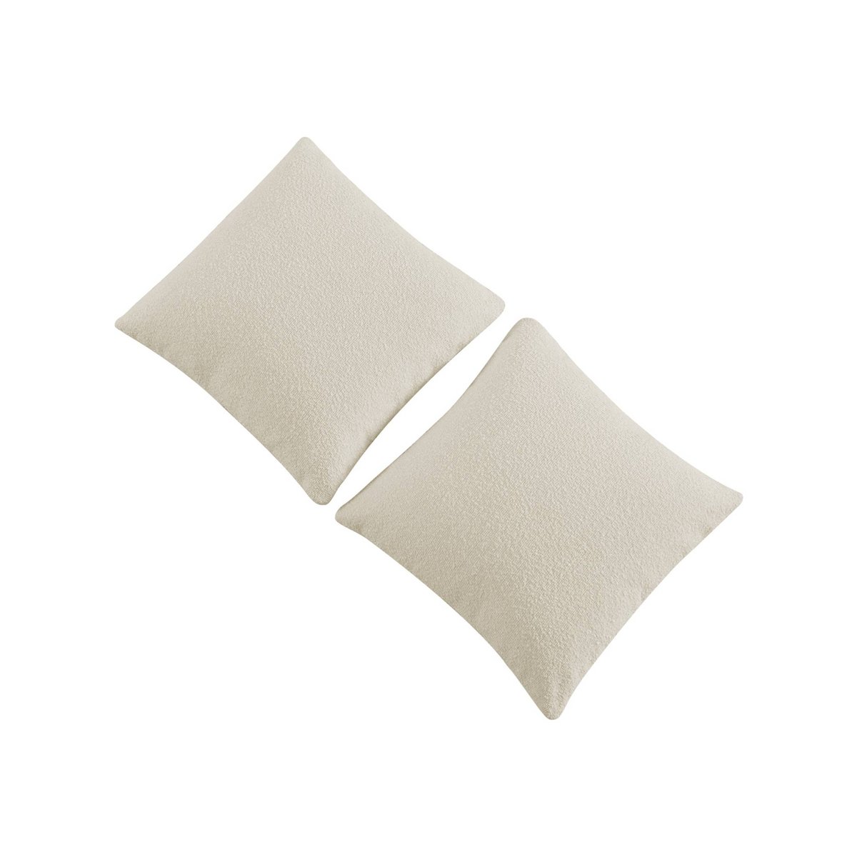 Canapé d'angle droit organique 3 places bouclette texturée ICONIK blanc, SWEEEK